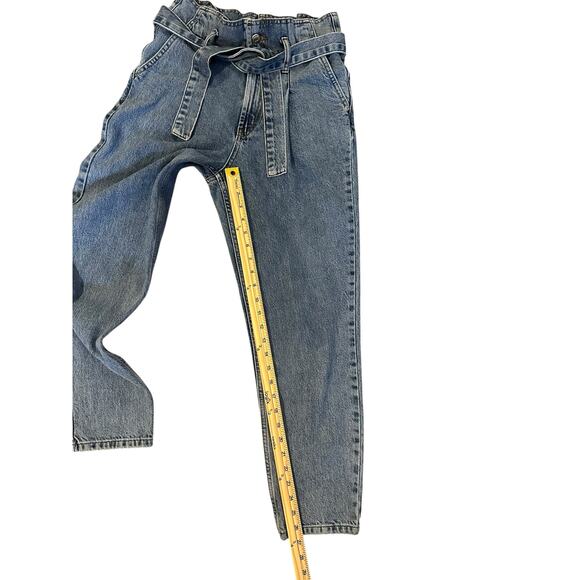 Topshop Paperbag High Waisted Belted Mom Jeans Size W26 L30 90s/Y2KDenim Retro - Picture 9 of 13